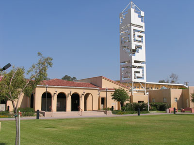 Imperial Valley Campus library and carillon bell tower