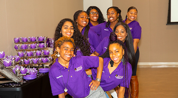 Students at the university's Sister to Sister Luncheon in 2019.