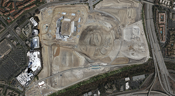 An August 2021 aerial view of the SDSU Mission Valley construction site, with Aztec Stadium at upper left.