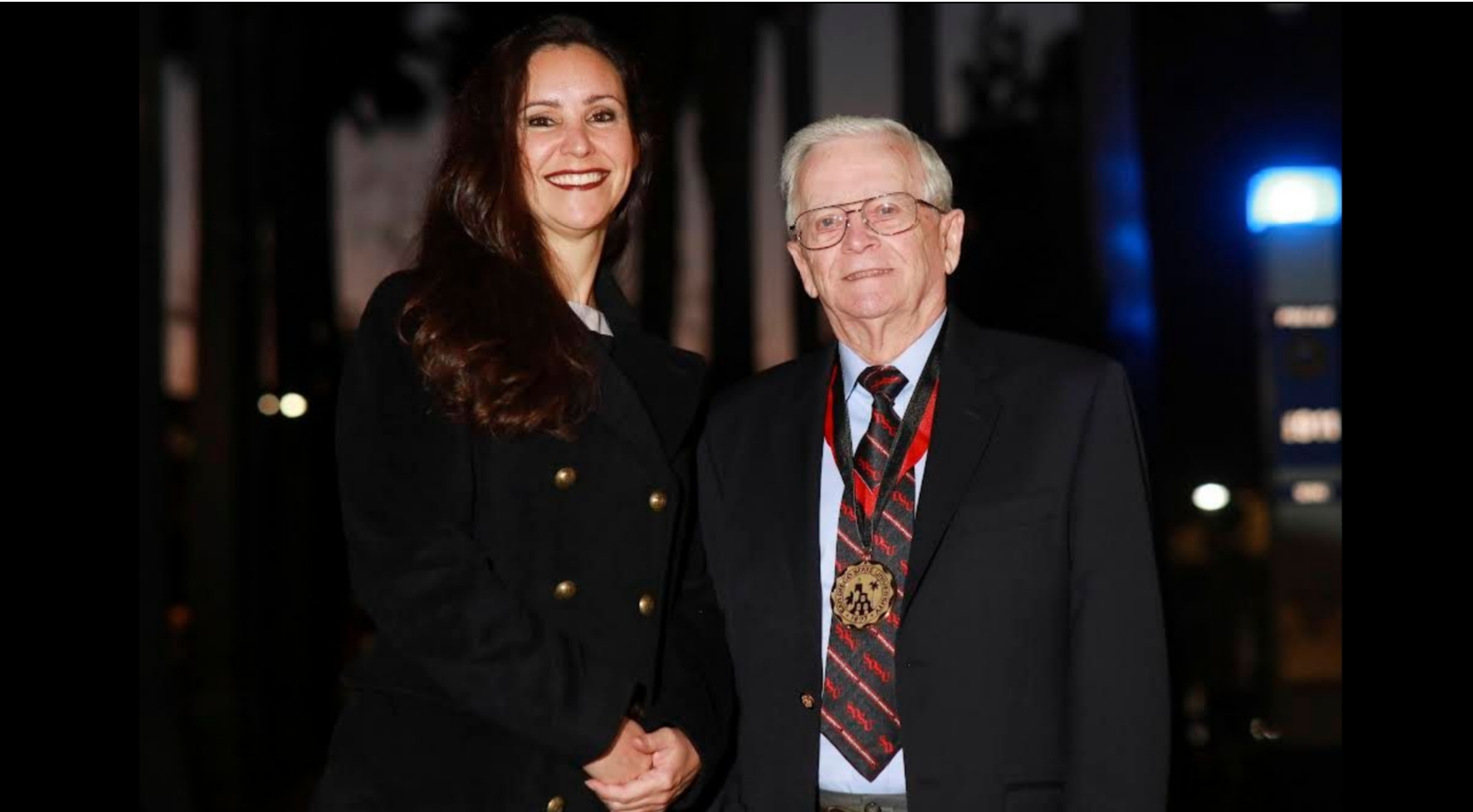 SDSU grad Claudia Mowery (left) was finally able to meet and personally thank William E. Leonhard Jr. for his support during the Evening of Philanthropy event in January.