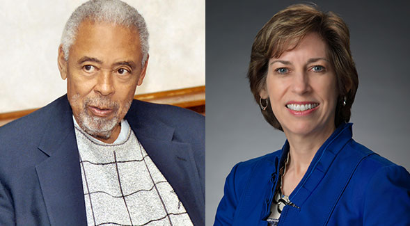 This spring, SDSU will honor the late Dr. Charles B. Bell Jr. (left) through the renaming of East Commons and Dr. Ellen Ochoa through the renaming of West Commons. (SDSU)