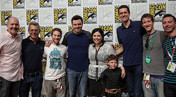 Ari Gaffen (second from right) with the voice actors from Family Guy (Courtesy photo)