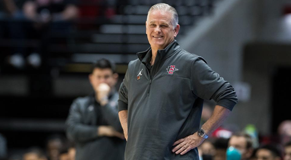 Brian Dutcher enters his seventh season as head coach in which he led the Aztecs to four trips to the NCAA tournament, including a run to the 2023 national championship game. (SDSU)