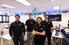 Student officers and staff at the Financial Markets Laboratory include (from left to right) Sasan Ahadian (president), Anthony Toma (lab assistant), Patsi Velez Llanes (lab assistant), Samuel Jenkins (SVP of academics).  (Andre Young/SDSU)

