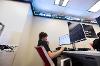 The lab uses the same type of ticker tape display boards as those found in financial institutions and trading floors. (Andre Young/SDSU)
