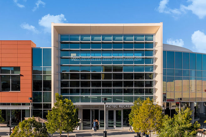 Outside of the ARC building on campus.