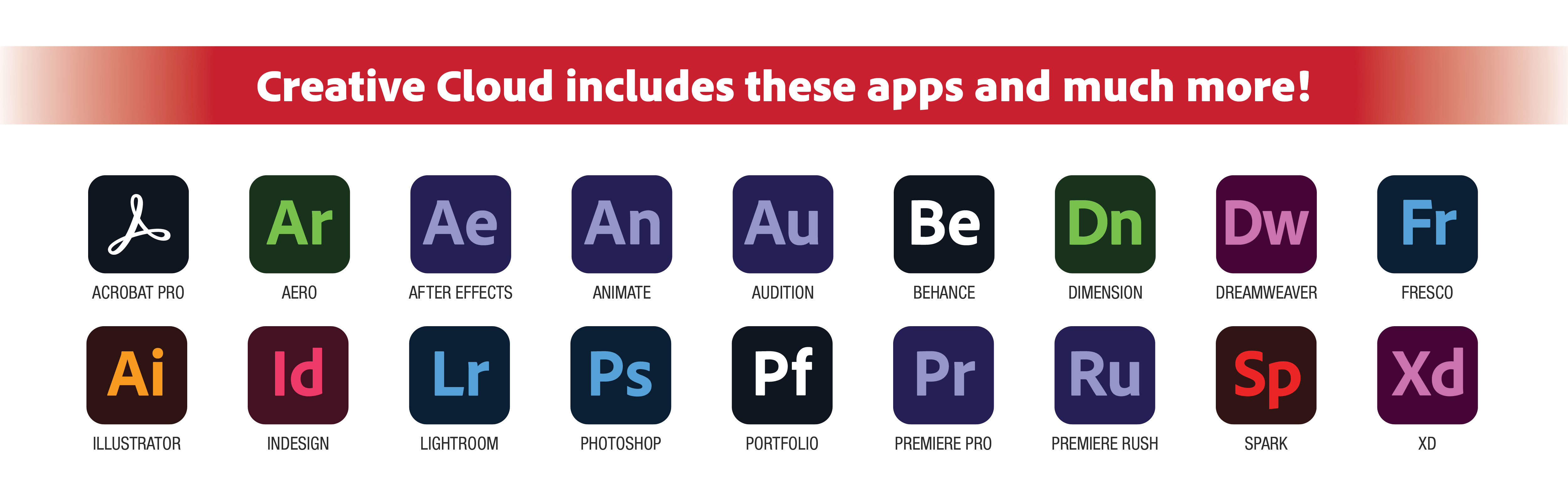 adobe creative cloud application icons