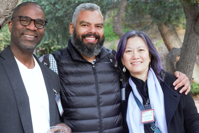 San Diego State University International Scholar Roberto Ivo Da Rocha Lima Filho from Brazil poses with colleagues at the second annual International Scholars Reception