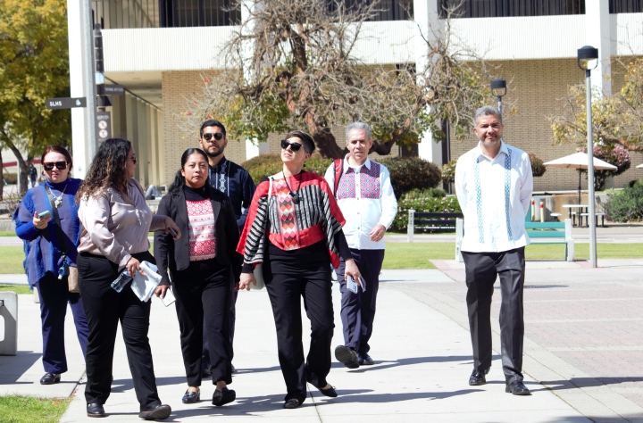 La Salle University officials stroll through campus on a recent visit to San Diego State University