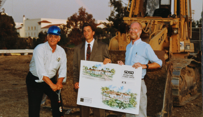 Ron Moffatt and other supporters of the ISC at the official groundbreaking more than 30 years ago.
