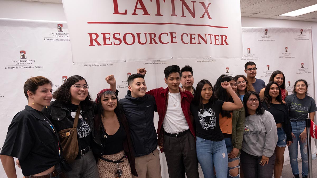 Students at the opening of the Latinx Resource Center
