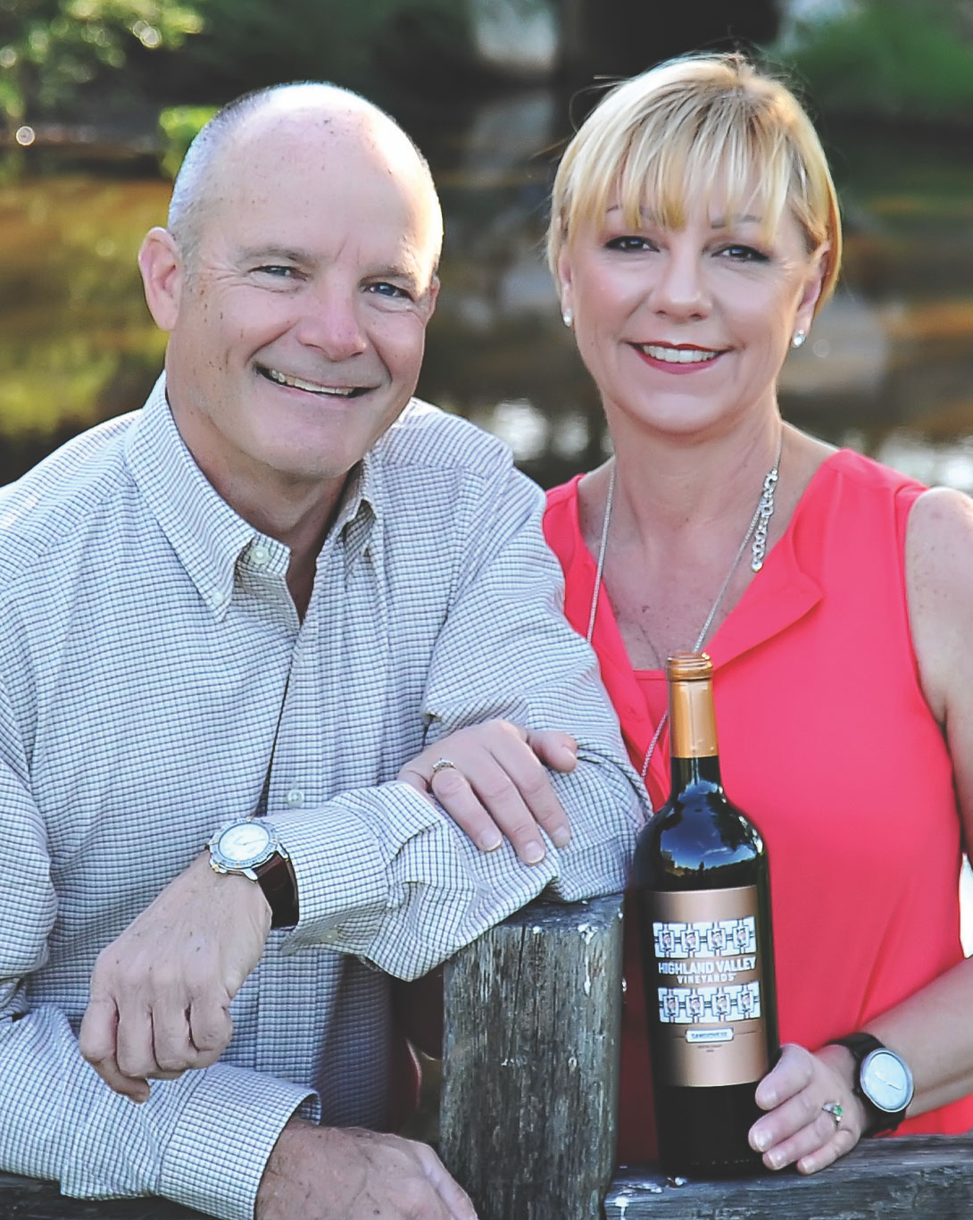 Co-owners Jeannine O’Brien and her husband, Ray Schnorr, of Highland Valley Vineyards