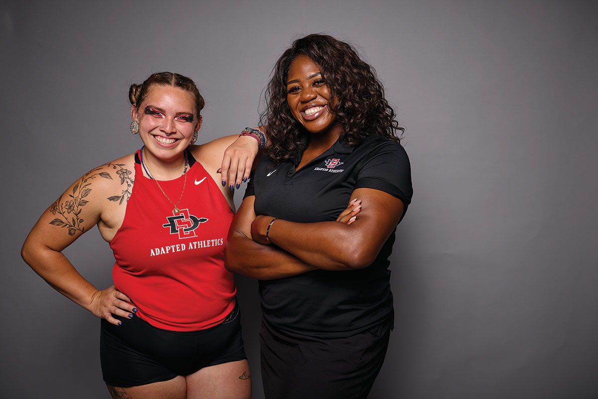 Alicia Guerrero and coach Jasmine Burrell