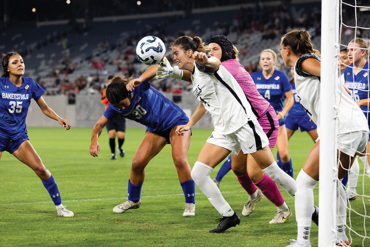 Grace Goins playing soccer