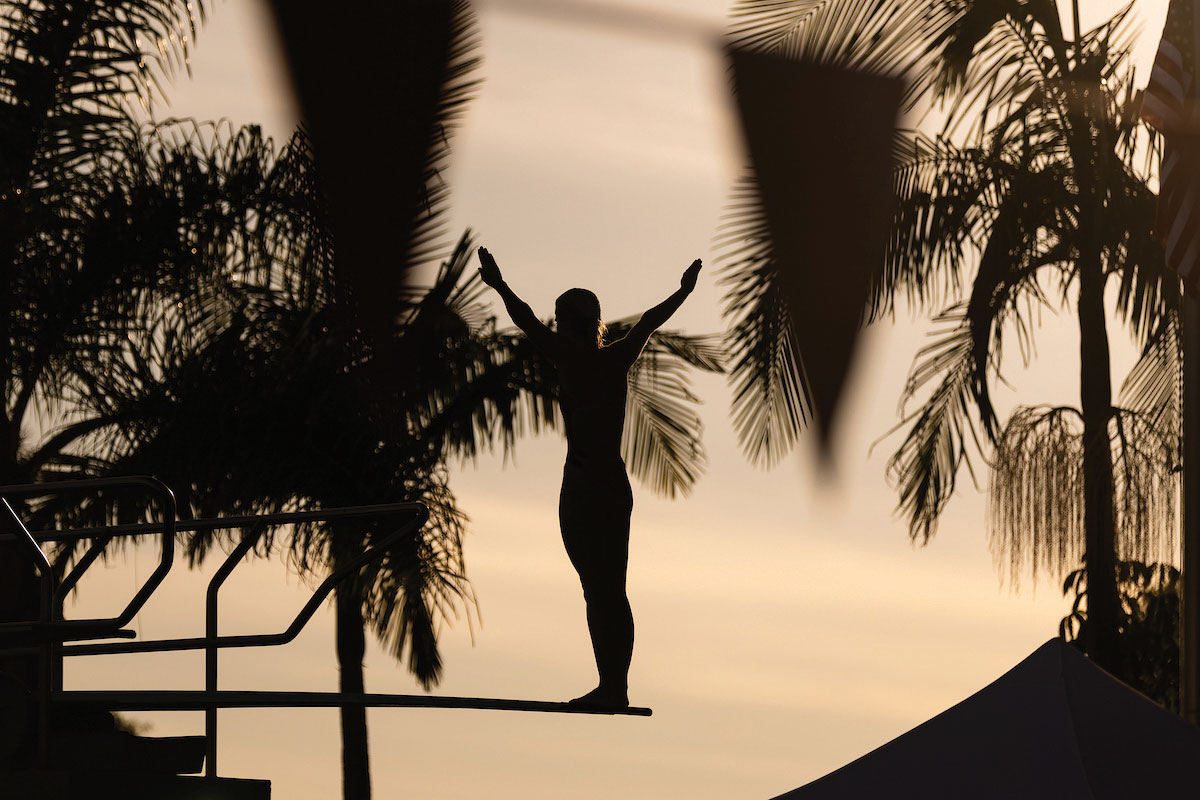 Taylor Konopacke on the diving board