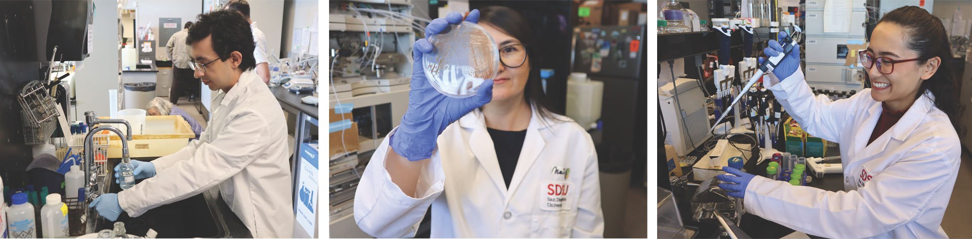 (From left to right) Researchers Nick Griffith, Nathalie A. Delherbe and Chynna Bowman