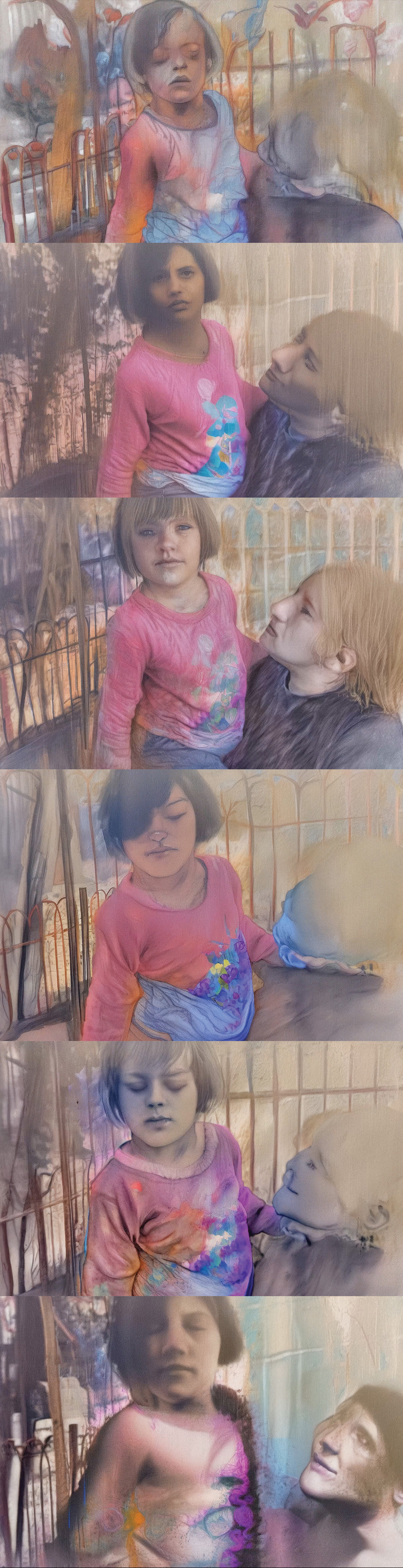A second composite of frames from Avnisan's film essay, “Specters of Home— Prologue”