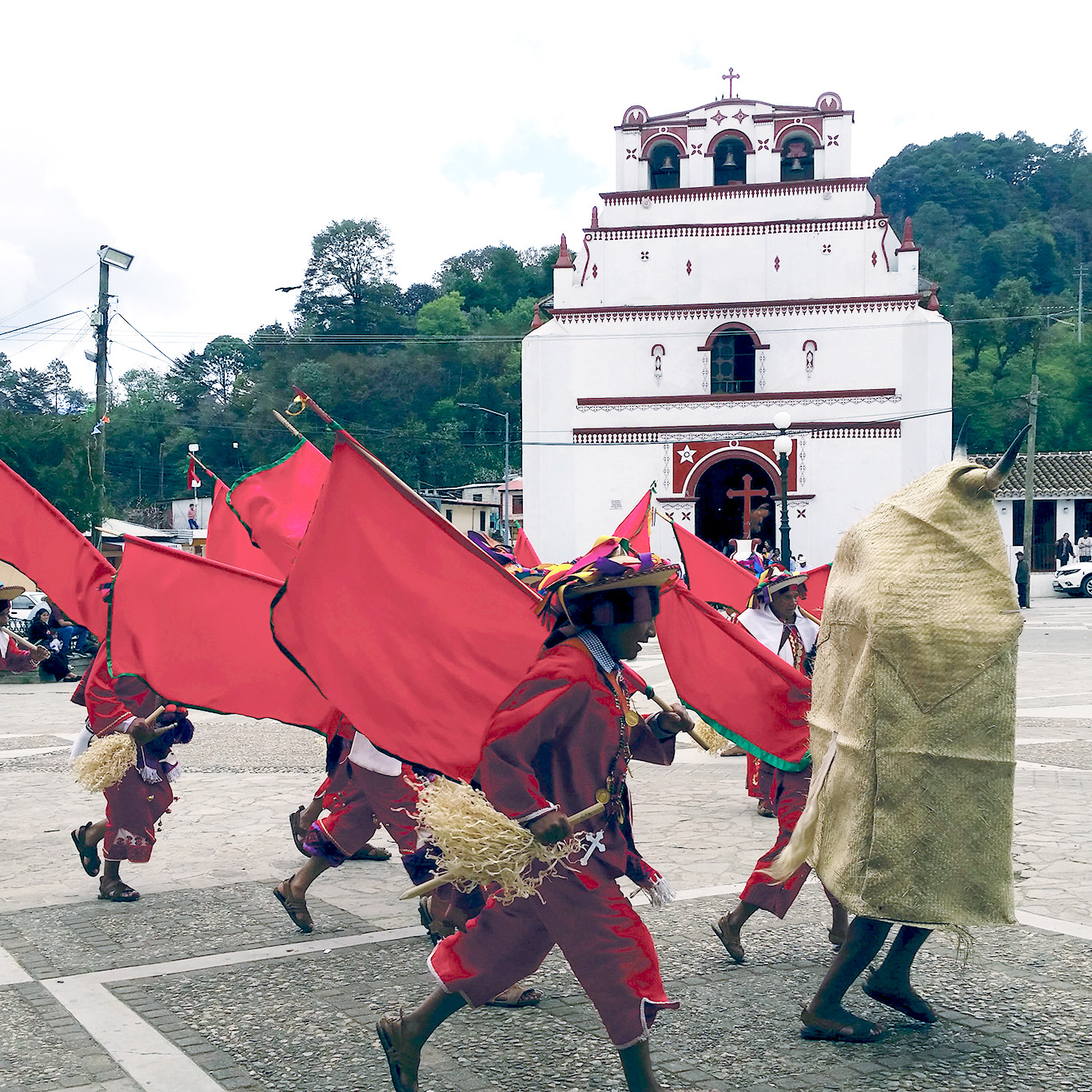 Matador and bull demonstration dancers
