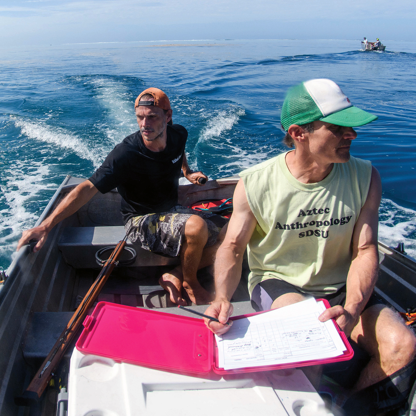 Matt Lauer in a fishing boat