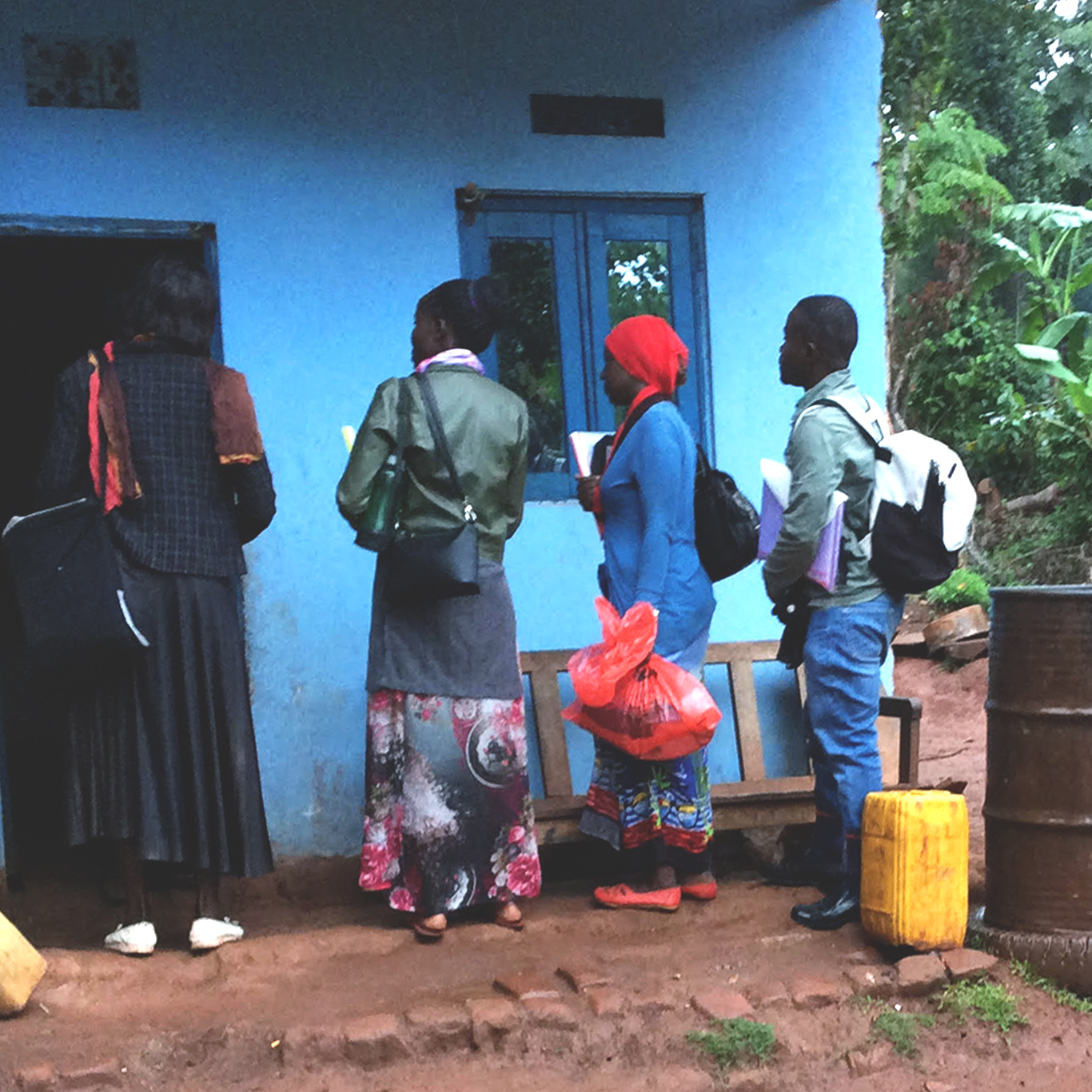 Community members in Uganda