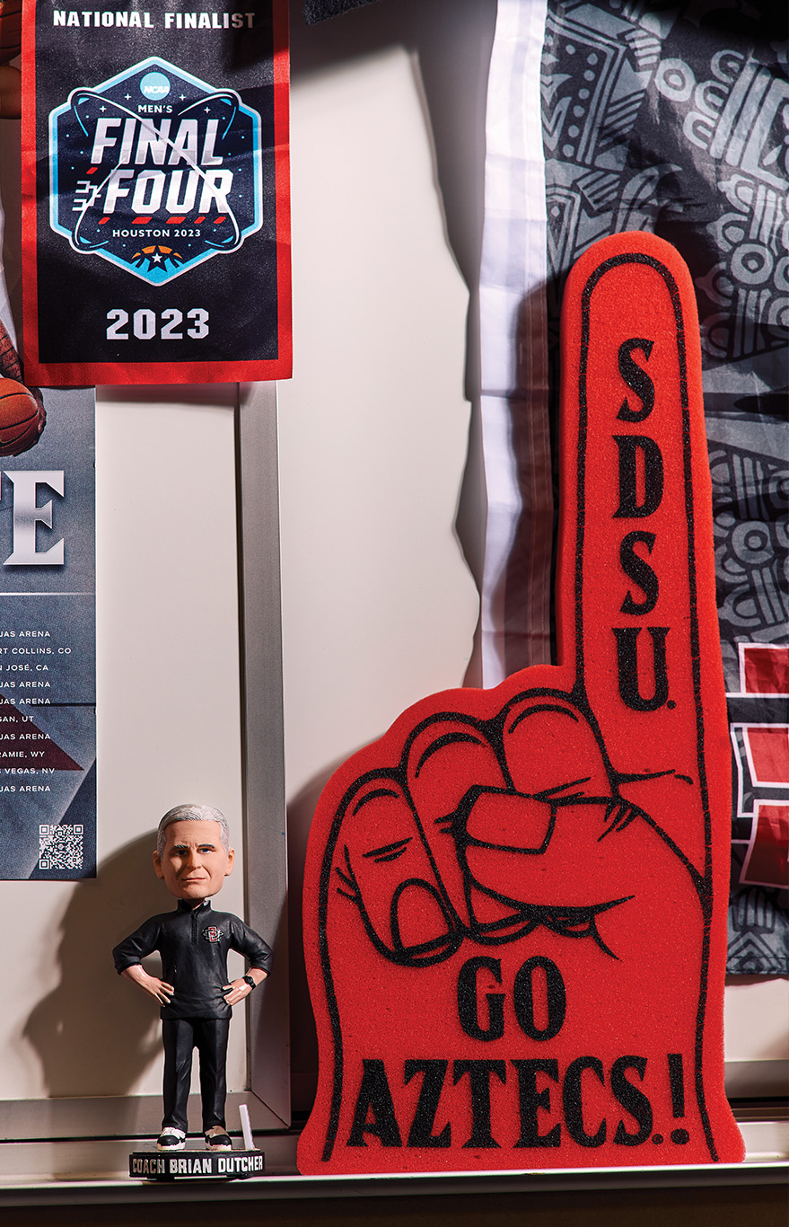 SDSU foam finger and bobble head