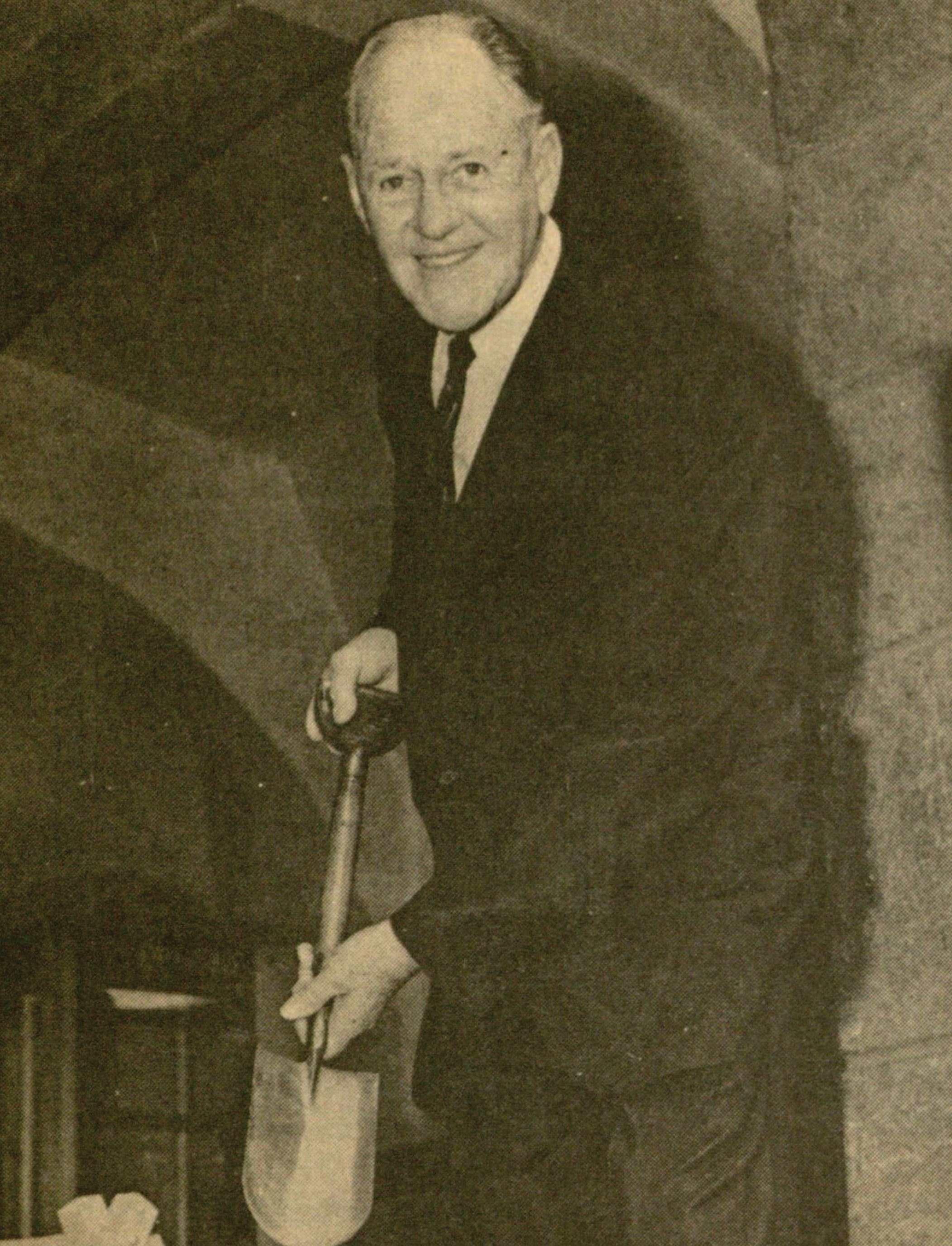 Alvin Morrison with the shovel