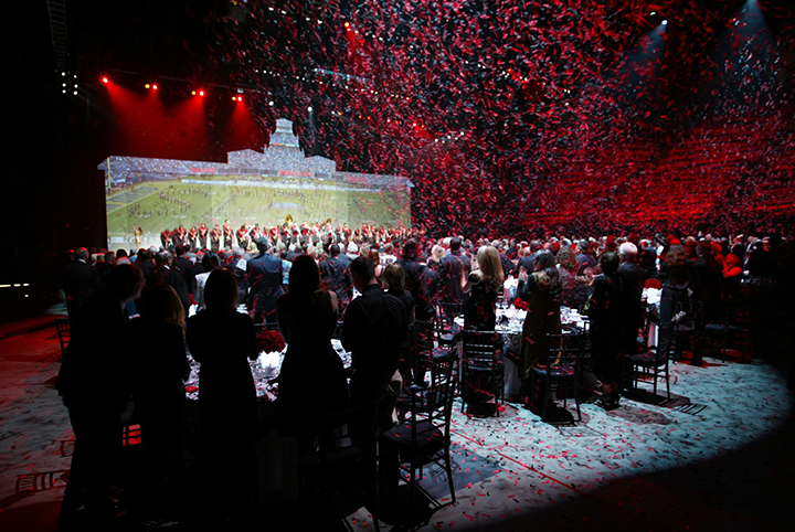 Confetti filled stage