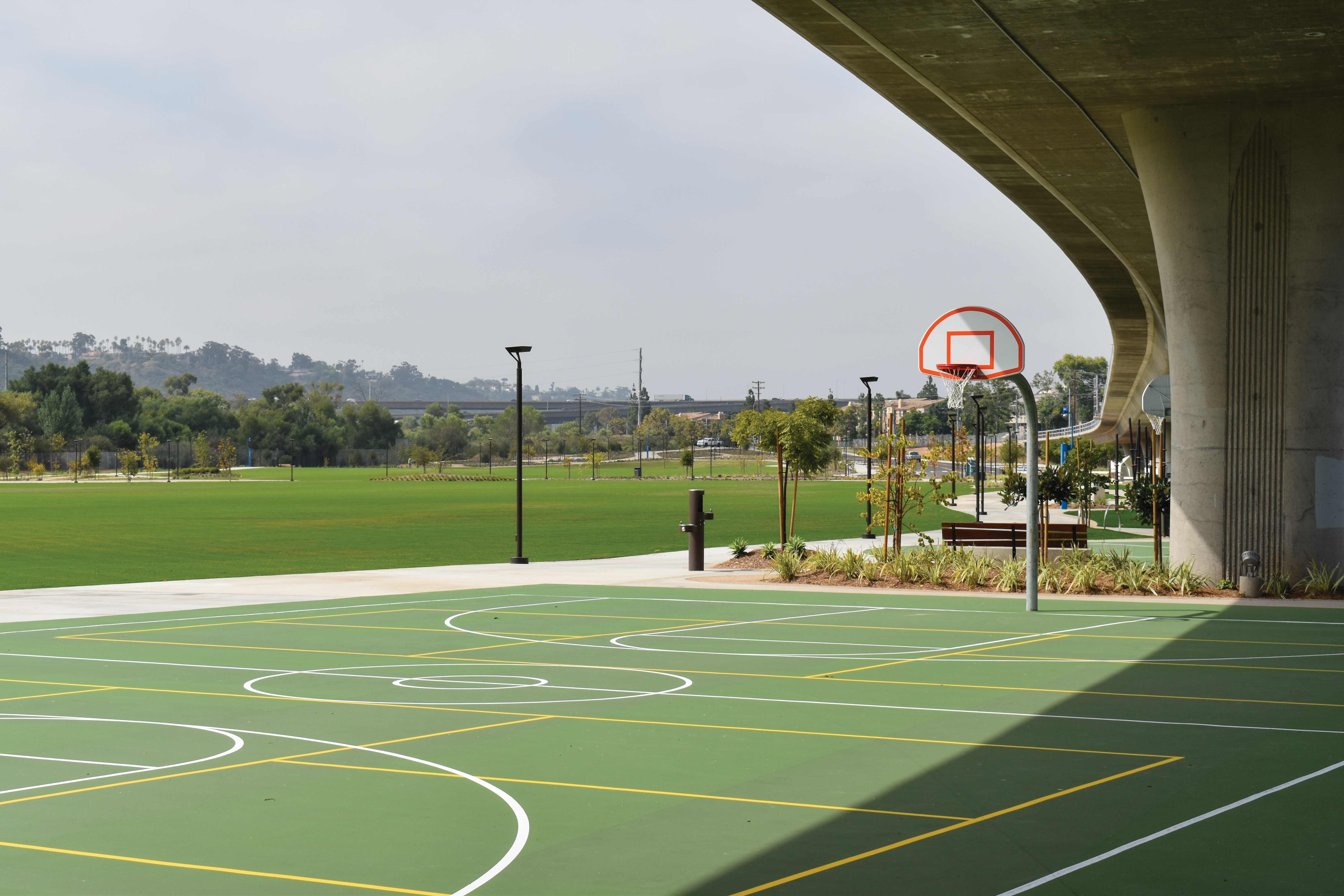 An image of the basketball courts