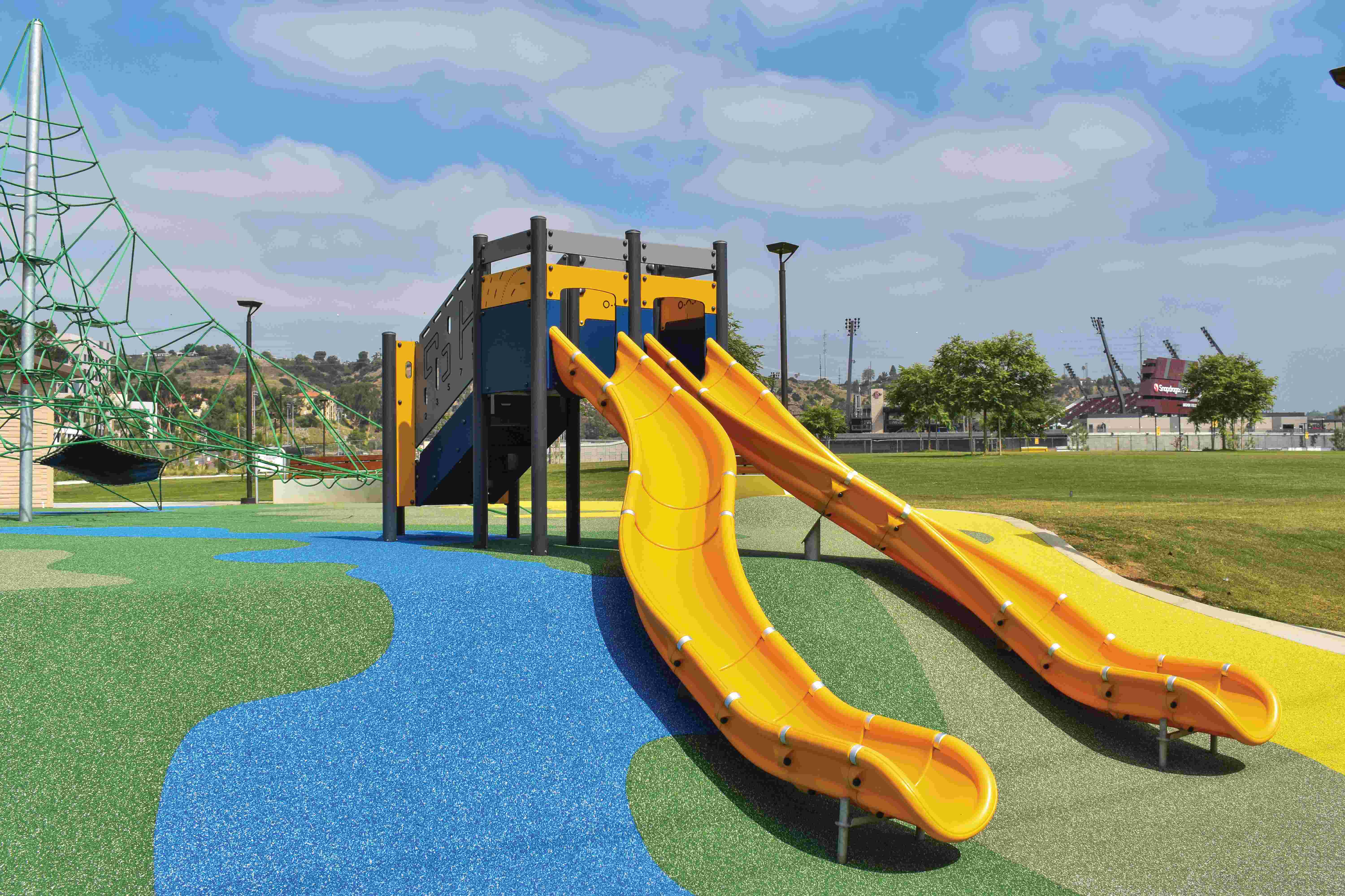 Slides in the playground