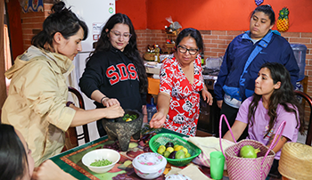 Angelina Trujillo and students on the trip