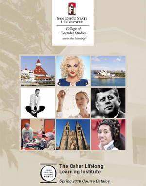 The cover of the award-winning Osher Lifelong Learning Institute catalog.
