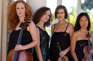 Cecilia String Quartet (from left): Rebecca Wenham, Caitlin Boyle, Sarah Nematallah, Min-Jeong Koh