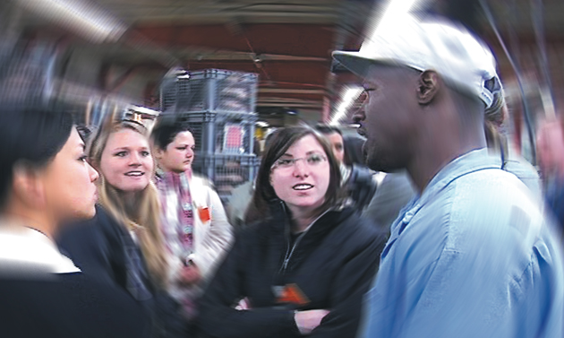 SDSU students talk with inmates during their week-long tour of California prisons.