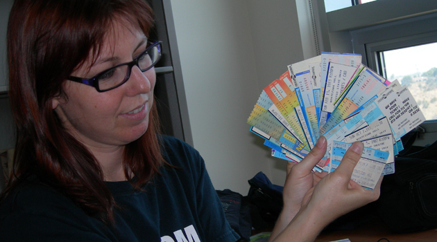 Lennox has accumulated tickets from various concerts over the years at SDSU.
