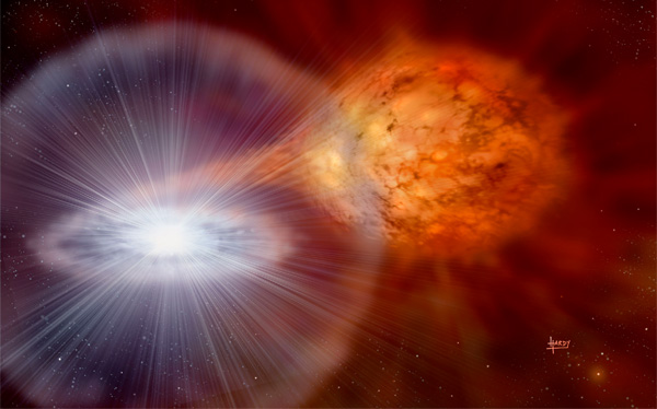 Artist's rendering of a nova. Illustration Credit &amp; Copyright: David A. Hardy &amp; PPARC