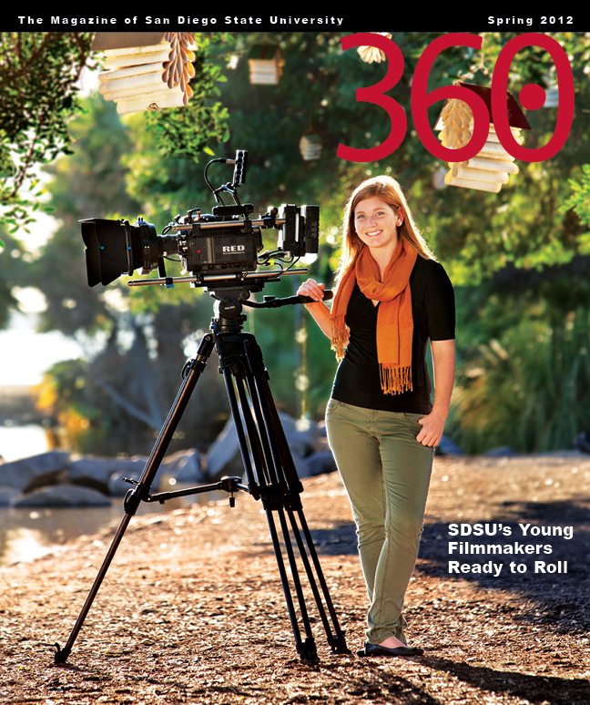 Hilary Andrews, '13, appears on the cover of the spring 2012 issue of 360: The Magazine of SDSU.