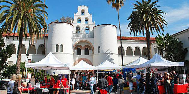 A view of Hepner Hall from 2011's Explore SDSU.