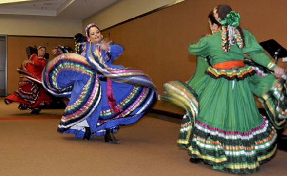 Members of the Hispanic Mexican Ballet Perform at the Cesar E. Chavez Luncheon at the Parma Payne Goodall Alumni Center April 13