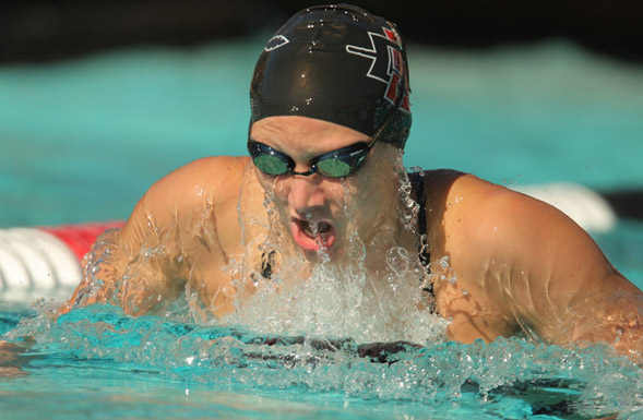 Mikaela Macklin races to the finish in the200 individual medley.