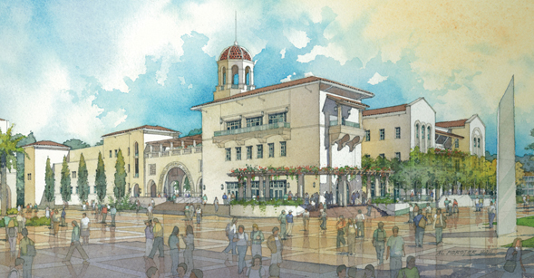 An artist's depiction of the Aztec Student Union, now under construction