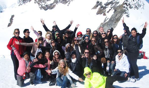SDSU students on a study abroad trip in Switzerland.