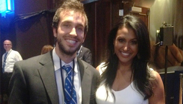 Mendelson and Miss America, Nina Davuluri, at the Clinton Global Initiative.