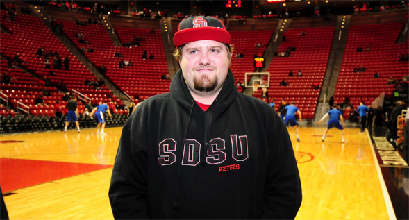 Frerker at a recent SDSU men's basketball game.