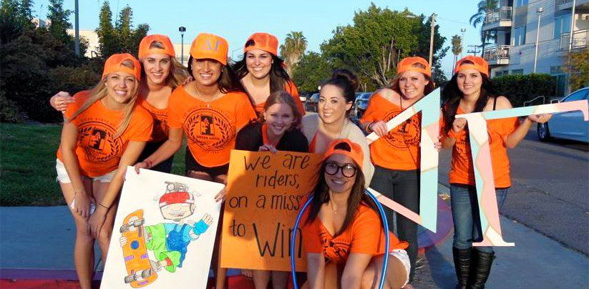 Members of the Delta Gamma sorority participate in the 2013 Greek Week celebrations.