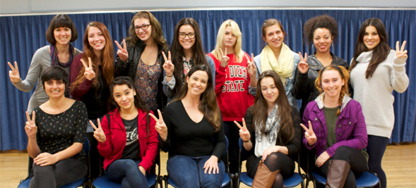 The cast of SDSU's 2014 production of The Vagina Monologues.