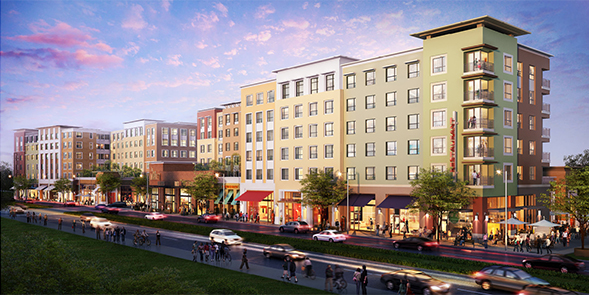 An artist's rendering of South Campus Plaza.