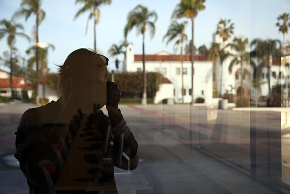 SDSU videographer Jeneene Chatowsky on campus.