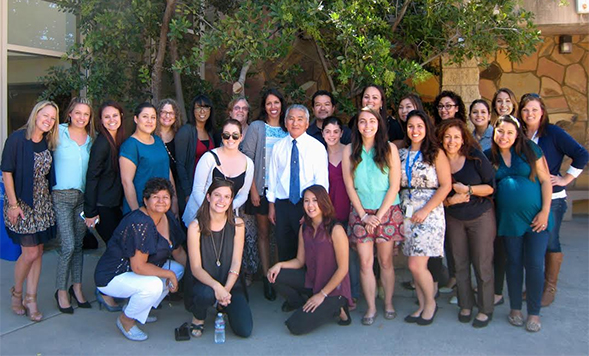Ken Nakamura with his 2015 graduating class.