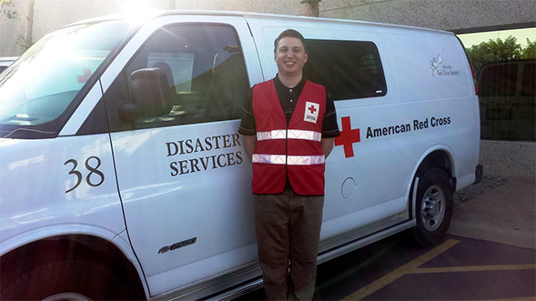 Mike Verrier, a student and Red Cross volunteer.