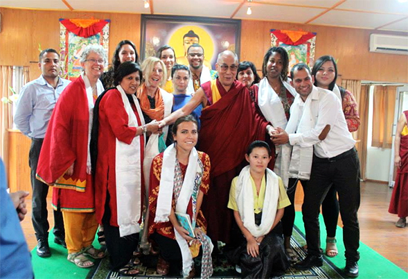 SDSU students with the Dalai Lama.